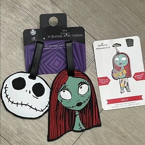 Disney Nightmare Before Christmas Jack and Sally Luggage Bag Tags + ornament